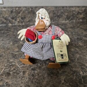 Russ Country‎ Folks Mrs. Quackerly Duck Bird Goose Shelf Sitter Sewing Farmhouse